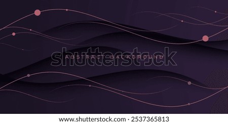 Dark purple dynamic abstract 3D background with shadow, blend wavy line, and simple design pattern. Creative premium gradient. smart design 3d cover of business design. Eps10 vector