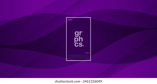 Dark purple dynamic abstract background with shadow, blend wave, and simple design. Creative premium gradient. Smart design 3d cover of business design. Eps10 vector