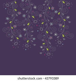 Dark purple floral background