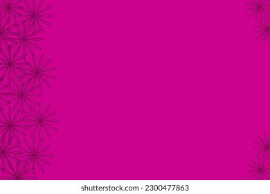 Flores moradas oscuras en un costado haciendo un hermoso borde con fondo morado, diseño abstracto para invitaciones, presentaciones, tarjetas, cubiertas de libros, telarañas, tela, afiches, banderas
