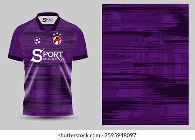 The dark purple football shirt features a pattern of distinct horizontal lines, giving it a textured look that helps better show off the intricate texture and design.