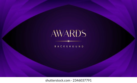 Dark purple golden royal awards graphics background. Elegant modern template with classy shine.
