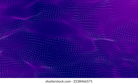 Fondo degradado púrpura oscuro. Onda de fondo de la tecnología de Big Data.