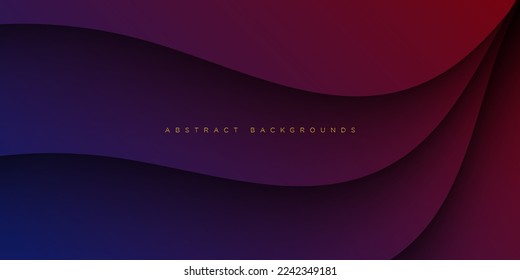 ilustración de gradiente morado oscuro con fondo abstracto con aspecto 3d y patrón de onda simple. diseño fresco y lujo.vector Eps10