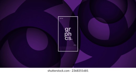 Fondo de ilustración de degradado morado oscuro con formas curvadas púrpura. diseño de infinito abstracto con un estilo geométrico sencillo. diseño genial. Vector Eps10