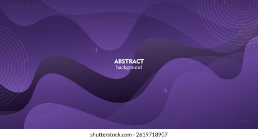 Dark purple gradient illustration background with wave shape. Abstract background design with simple geometric style. Cool design. Vector Eps10