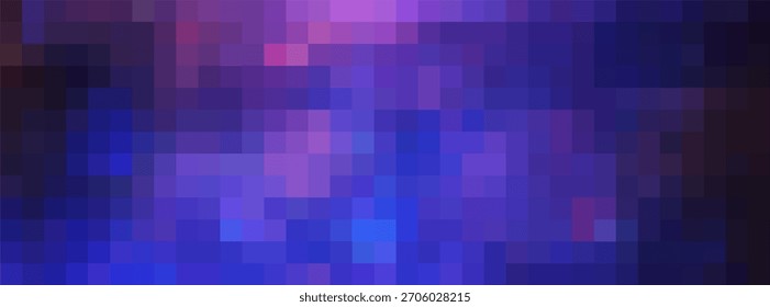 Fundo De Mosaico Pixelizado Com Gradiente Roxo Escuro. Textura da Grade de Pixels para Plano de Fundo Abstrato.