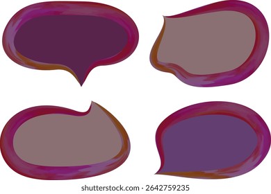 dark purple gray thick paint brush art outline speech bubbles with background
