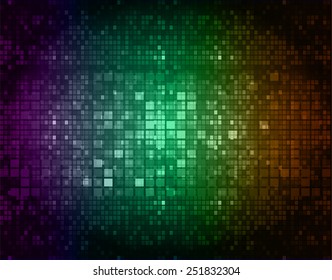 Dark purple green orange color Light Abstract pixels Technology background for computer graphic website internet.