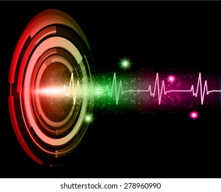 dark purple green red color Light Abstract Technology background for computer graphic website internet and business. circuit. vector illustration. infographics. pulse heart glossy web. wave