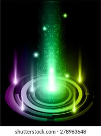 dark purple green yellow color Light Abstract Technology background for computer graphic website internet and business. circuit. vector illustration. pixel. mosaic. infographics.