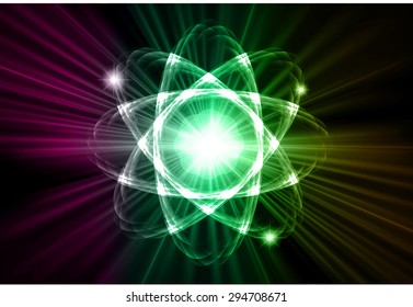 dark purple green yellow color Light Abstract Technology background for computer graphic website internet.circuit.vector illustration.Nuclear,proton,neutron,nucleus.atom. molecular.Spark ray beam aura
