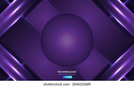 Dark purple light abstract hexagonal background