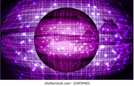 Dark purple Light Abstract Technology background for computer graphic website and internet, circuit board. Disco ball.