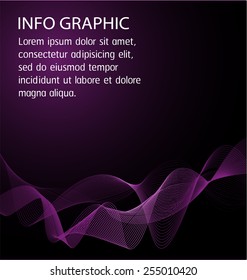 Dark purple Light Abstract Technology background for computer graphic website internet. text box. Brochure. card. wave
