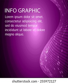 Dark purple Light Abstract Technology background for computer graphic website internet and business. circle text box. Brochure. card. wave
