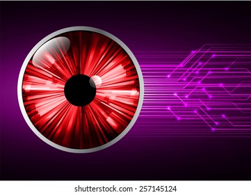 Dark purple Light Abstract Technology background for computer graphic website internet. circuit. red eye