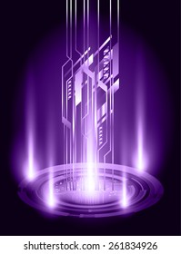Dark purple Light Abstract Technology background for computer graphic website internet.