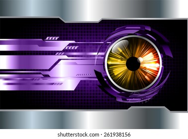 Dark purple Light Abstract Technology background for computer graphic website internet. text box. Brochure. card. silver. orange eye