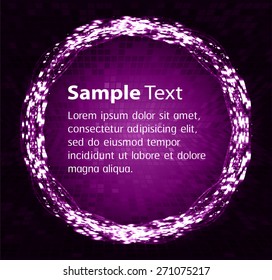 Dark purple Light Abstract Technology background for computer graphic website internet business. text box. Brochure. card. Mosaic, digital, table, pixels.