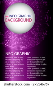 dark purple Light Abstract Technology background computer graphic website internet and business. Circle,mosaics, pixel vector illustration. text box. Brochure. card.banner flyer magazine. Design label