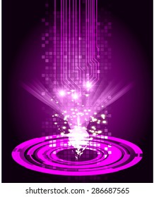 dark purple Light Abstract Technology background for computer graphic website internet business.circuit. vector illustration. Security. infographics, Spark