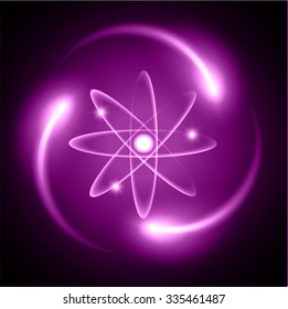 Blue Shining Atom Scheme Vector Illustration Stock Vector (Royalty Free ...