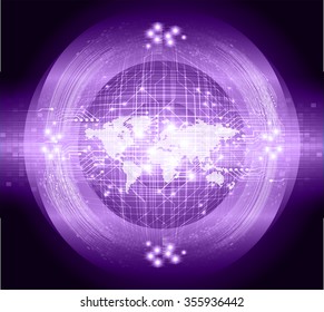 dark purple Light Abstract Technology background for computer graphic website internet business.circuit.illustration.digital.infographics.binary code. www.vector.motion move blur. World map Global