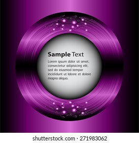 Dark purple Light circle ring Abstract Technology background for computer graphic website internet business. text box. Brochure. card. banner.  circuit