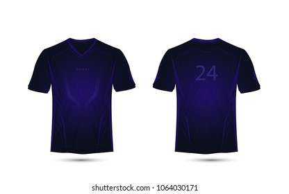 Dark purple lines layout. Technology concept. football sport t-shirt, kits, jersey, shirt  design template