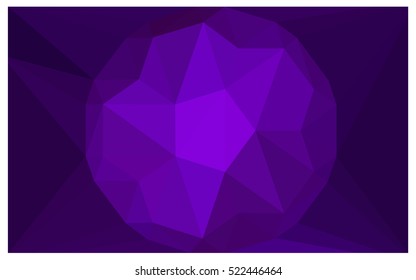 Dark Purple Low poly crystal background. Polygon design pattern. Low poly vector illustration, low polygon background.