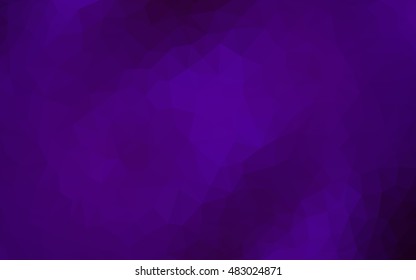 Dark purple low poly template. Colorful abstract illustration with gradient. The best triangular design for your business.