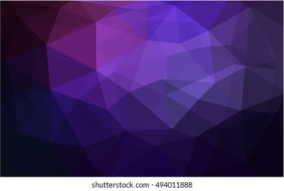 Dark purple low poly template. Modern geometrical abstract illustration with gradient. The template can be used as a background for cell phones.