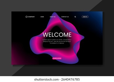 Dark Purple Magenta Abstract Landing Page Design