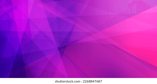 Dark Purple Modern Style Triangle Shaped Translucent Overlaying Planes, Geometric Shapes Pattern, Broken Glass Effect - Abstract Futuristic Wide Scale Vector Background, Texture Design Template