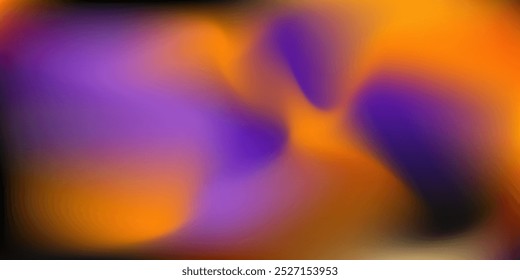 Dunkelvioletter orangefarbener Farbverlauf-Hintergrund, abstrakte Halloween-Textur. Vektorwellengradationsmuster