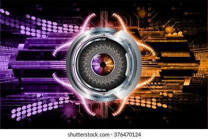 Dark purple orange Light Abstract Technology background for computer graphic website internet and business. circuit. vector illustration. infographics. motion move blur.neon. pixel. eye scan virus
