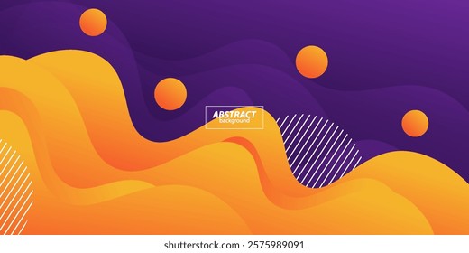 Dark purple and orange waves. Abstract paper cut. Abstract colorful waves. Wavy banner. Colorful geometric design. Wavy paper cut. Vector Eps10