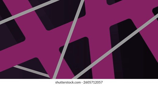 Dark purple overlap papercut abstract 3D background with simple pattern combination.