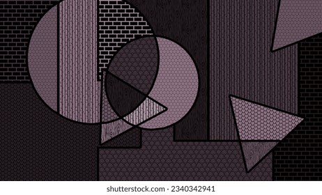Dark purple pattern soft color, Bold Aesthetic, minimalistic, monochromatic, geometry shapes background wallpaper vector