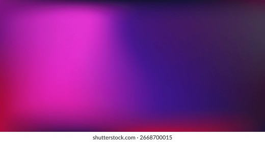 Púrpura oscuro, azul rosado, fondo degradado, flujo de color neón borroso, efecto de textura granulada, arte futurista