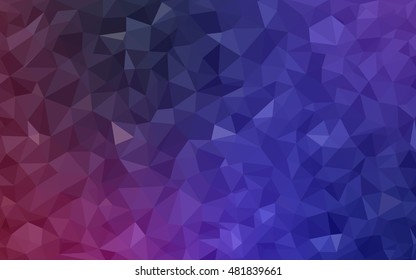 Dark purple, pink blurry triangle pattern. Triangular geometric sample with gradient.  The completely new template can be used for your brand book.