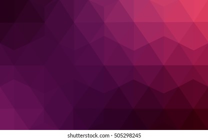 Dark purple, pink blurry triangle background. Shining colored illustration in a brand-new style. The polygonal design can be used for your web site.