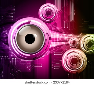 Dark purple pink Light Abstract Technology background for computer graphic website internet. circuit. eyes.