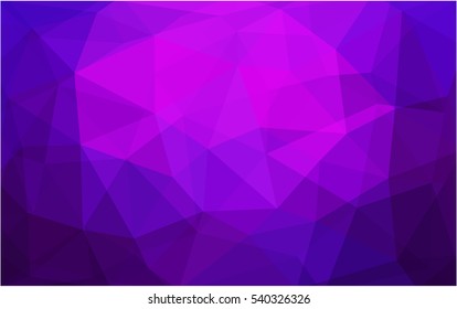 Dark Purple Pink Low poly crystal background. Polygon design pattern. Low poly vector illustration, low polygon background.