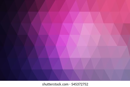 Dark Purple Pink Low poly crystal background. Polygon design pattern. Low poly vector illustration, low polygon background.
