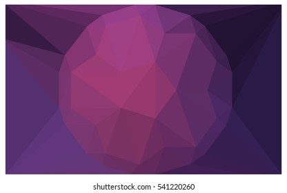 Dark Purple Pink polygonal illustration, which consist of triangles. Triangular pattern for your business design. Geometric background in Origami style with gradient. 