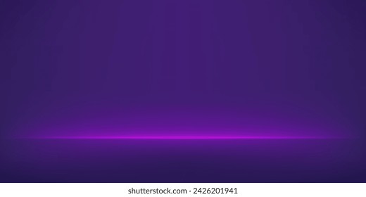 Dark purple and pink studio room background. purple background with light effects. Empty dark room. Space for selling products on the website. Vector illustration.