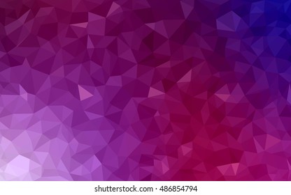 Dark purple, pink triangle mosaic pattern. Creative illustration in halftone style with gradient. A completely new template for your business design.