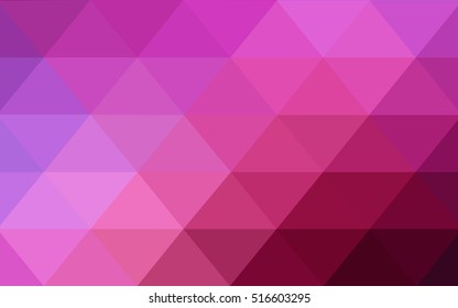 Dark purple, pink triangle mosaic background. Modern geometrical abstract illustration with gradient. The template can be used as a background for cell phones.